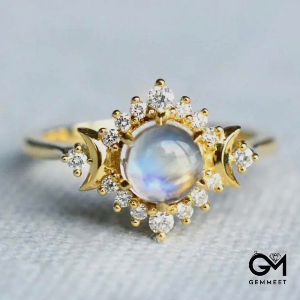 Moonstone My Sun and Stars Rings